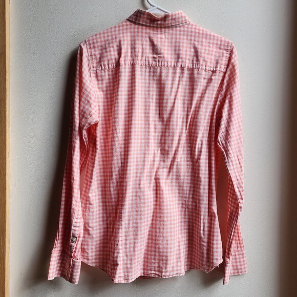 J.Crew Lightweight Peach/Cream Plaid Button Down Shirt Size Medium - Picture 16 of 16